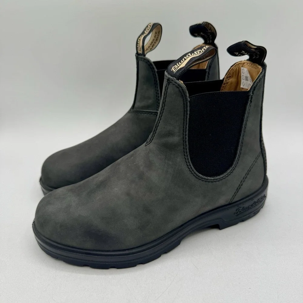 Blundstone 587 Boots Women's Size 7.5 UK 4.5 Rustic Black Leather Extra Footbeds